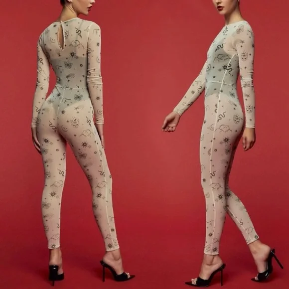 NWT Frederick’s of Hollywood x Forever 21 Sheer Celestial Bodysuit | Large - Picture 8 of 9